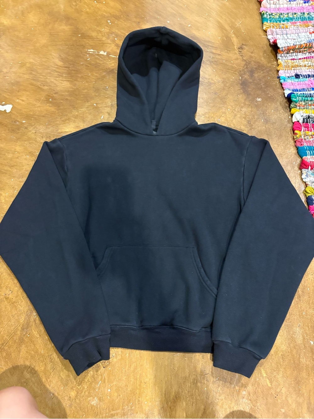 SKIMS Black Hooded Pullover Sweatshirt